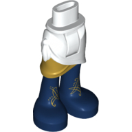 Visuel indicatif Rebrickable de Mini-poupée bassin et jupe wrap avec couche d'or, longues bottes bleu foncé avec motif imprimé filigrane or (Minidoll Hips and Wrap Skirt with Gold Layer, Long Dark Blue Boots with Gold Filigree Print)