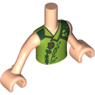 Visuel indicatif Rebrickable de Torse de mini-poupée Garçon avec tatouage Elfes orange foncé, motif imprimé or et vert foncé, bras et mains nougat clair (Minidoll Torso Boy with Dark Orange Elves Tattoo, and Gold and Dark Green Plant Print, Light Nougat Arms and Hands)