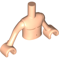 Torse de mini-poupée Garçon avec motif imprimé nu/nu, bras et mains nougat clair (Minidoll Torso Boy with Bare/Naked Print, Light Nougat Arms and Hands)