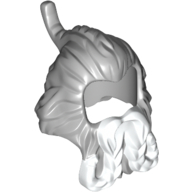 Cheveux avec barbe, avec des tresses blanches motif imprimé (Hair with Beard, Spiked with White Braids Print)