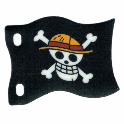 Visuel indicatif Rebrickable de Drapeau avec chapeau de paille crâne et os croisés (Jolly Roger) motif imprimé (Flag with Straw Hat Skull and Crossbones (Jolly Roger) Print)