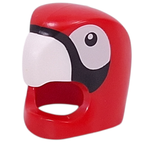 Costume / Masque, Perroquet avec bec blanc / noir, Motif imprimé Yeux (Costume / Mask, Parrot with White/Black Beak, Eyes Print)
