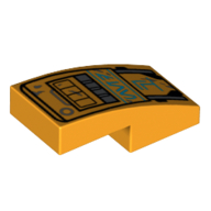 Visuel indicatif Rebrickable de Brique courbée 2 x 1 Non tenons avec panneau de contrôle imprimé (Brick Curved 2 x 1 No Studs with Control Panel Print)