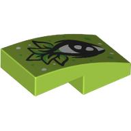 Visuel indicatif Rebrickable de Brique courbée 2 x 1 sans tenons avec œil blanc, feuilles pour cils motif imprimé (Brick Curved 2 x 1 No Studs with White Eye, Leaves for Eyelashes Print)