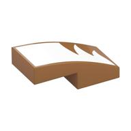 Visuel indicatif Rebrickable de Brique courbée 2 x 1 Non tenons avec motif imprimé Fourrure Blanche (Brick Curved 2 x 1 No Studs with White Fur Print)