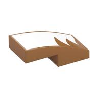 Visuel indicatif Rebrickable de Brique courbée 2 x 1 Non tenons avec motif imprimé Fourrure Blanche (Brick Curved 2 x 1 No Studs with White Fur Print)