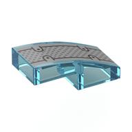 Visuel indicatif Rebrickable de Brique courbée 2 x 1 Non tenons avec motif argenté (Brick Curved 2 x 1 No Studs with Silver Plating Print)