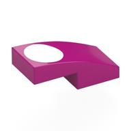 Brique courbée 2 x 1 Non tenons avec motif imprimé ovale blanc (Brick Curved 2 x 1 No Studs with White Oval Print)