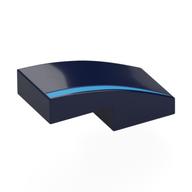 Visuel indicatif Rebrickable de Brique courbée 2 x 1 sans tenons avec motif imprimé azur foncé (Brick Curved 2 x 1 No Studs with Dark Azure Stripe Print)