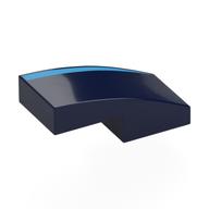 Visuel indicatif Rebrickable de Brique courbée 2 x 1 sans tenons avec motif imprimé azur foncé (Brick Curved 2 x 1 No Studs with Dark Azure Stripe Print)