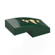 Visuel indicatif Rebrickable de Brique courbée 2 x 1 sans tenons avec bouche, crocs beige gauche imprimé (Brick Curved 2 x 1 No Studs with Mouth, Tan Fangs Left Print)