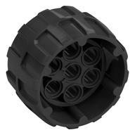 Visuel indicatif Rebrickable de Roue en plastique dur, fileté avec trous de 7 connecteurs, anneau intérieur (37mm D. x 22mm) (Wheel Hard Plastic, Treaded with 7 Pin Holes, Inner Ring (37mm D. x 22mm))
