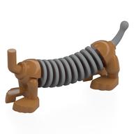 Visuel indicatif Rebrickable de Chien de corps d'animal avec le gris bleuté léger slinky dans le centre, modèle de queue (Animal Body Dog with Light Bluish Grey Slinky in Center, Tail Pattern)