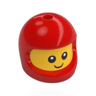 Visuel indicatif Rebrickable de Tête de minifigurine Spécial, Bébé avec motif Casque rouge, Motif imprimé visage (Minifig Head Special, Baby with Red Helmet Pattern, Face Print)