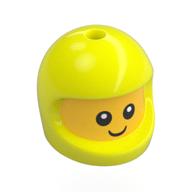 Visuel indicatif Rebrickable de Tête de minifigurine Spécial, Bébé avec motif de casque jaune vif, Motif imprimé visage (Minifig Head Special, Baby with Vibrant Yellow Helmet Pattern, Face Print)