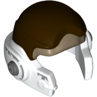 Casque rebelle avec check protectors avec motif imprimé brun foncé et beige foncé (Helmet Rebel with Check Protectors with Dark Brown and Dark Tan Print)