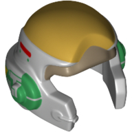 Casque rebelle avec des protecteurs de contrôle avec des pièces d'oreille vert motif imprimé (Helmet Rebel with Check Protectors with Green Ear Pieces Print)