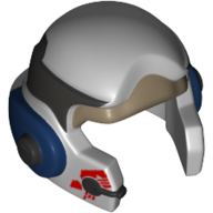 Casque rebelle avec check protectors avec une aile pilote bande noire motif imprimé (Helmet Rebel with Check Protectors with A-wing Pilot Black Band Print)