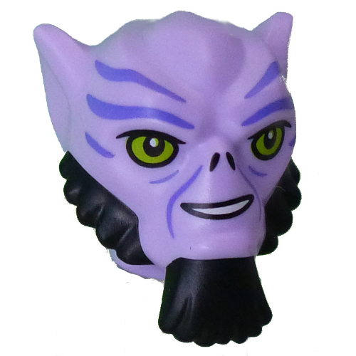 Visuel indicatif Rebrickable de Tête spéciale, garazeb (zeb) orrelios avec ligne violet foncé, yeux de vert citron, barbe noire, favoris motif imprimé (Head Special, Garazeb (Zeb) Orrelios with Dark Purple Line, Lime Eyes, Black Beard, Sideburns Print)