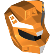 Tête de minifigurine spéciale, robot, escouade de galaxie avec visière noire et motif imprimé avant blanc (Minifig Head Special, Robot, Galaxy Squad with Black Visor and White Forehead Print)