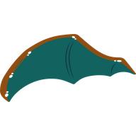 Visuel indicatif Rebrickable de Aile, à droite, avec Turquoise sombre à l'intérieur (Wing, Right, with Dark Turquoise Inside)