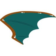 Visuel indicatif Rebrickable de Aile, à gauche, avec intérieur turquoise foncé (Wing, Left, with Dark Turquoise Inside)