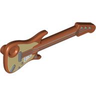 Visuel indicatif Rebrickable de Instrument de musique guitare électrique avec tableau de beige, cordes argentées motif imprimé (Musical Instrument Guitar Electric with Tan Board, Silver Strings Print)
