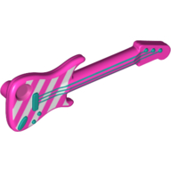 Visuel indicatif Rebrickable de Instrument de musique guitare électrique avec des cordes d'azur foncé et rayures blanches motif imprimé (Musical Instrument Guitar Electric with Dark Azure Strings and White Stripes Print)