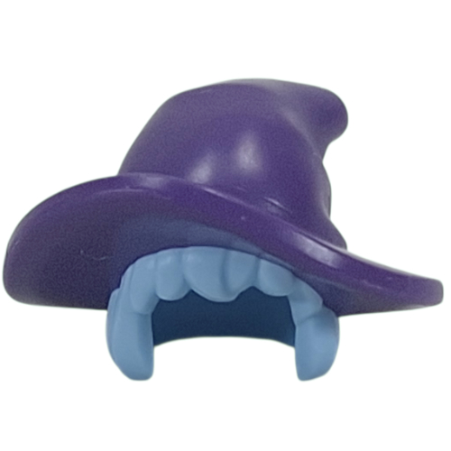 Cheveux et chapeau, chapeau de sorcière aux cheveux courts motif bleu clair (Hair and Hat, Witch Hat with Short Hair Bright Light Blue Pattern)