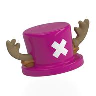 Chapeau haut avec des bois de nougat moyen, brun foncé oreilles motif, blanc 'X' motif imprimé (Top Hat with Medium Nougat Antlers, Dark Tan Ears Pattern, White 'X' Print)