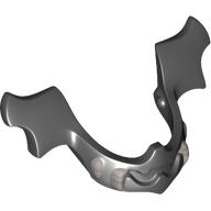 Casque accessoire visière / mentonnière élaboré avec motif imprimé crocs argent (Headwear Accessory Visor / Chin Guard Elaborate with Silver Fangs Print)