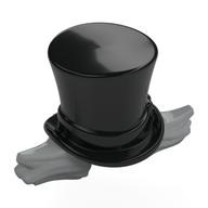 Chapeau haut de forme avec des cheveux gris clair bleuâtre coller sur le côté motif (Top Hat with Light Bluish Grey Hair Sticking Out Sideways Pattern)