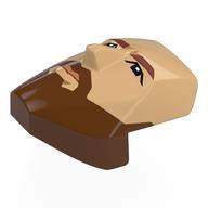 Visuel indicatif Rebrickable de Visage 3 x 4 x 2, motif imprimé Lionel Messi (Large Figure Face 3 x 4 x 2, Lionel Messi Print)