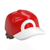 Cheveux et casquette, cheveux courts droit brun rougeâtre avec motif imprimé cercle blanc (Hair and Cap, Straight Short Hair Reddish Brown with White Circle Print)