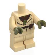 Corps figurine avec étiquette intelligente, jambes moyennes, Yoda (Minifig Body with SMART Tag, Medium Legs, Yoda)