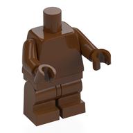 Corps figurine avec étiquette intelligente, jambes moyennes, brun rougeâtre uni / ewok (Minifig Body with SMART Tag, Medium Legs, Plain Reddish Brown / Ewok)