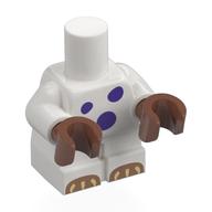 Petit corps de figurine, mains brunes moyennes, taches violet foncé, doigts beige foncés, motif imprimé griffes beige (Small Figure Body, Medium Brown Hands, Dark Purple Spots, Dark Tan Toes, Tan Claws Print)