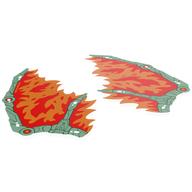 Visuel indicatif Rebrickable de Ailes, Dragon avec des épines de sable vert, rouge / beige Marquages motif imprimé [feuille de 2] (Wings, Dragon with Sand Green Spines, Red/Tan Markings Print [Sheet of 2])