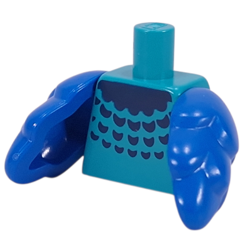 Visuel indicatif Rebrickable de Torse avec ailes d'oiseau bleu, motif imprimé Plumage bleu foncé (Torso with Blue Bird Wings, Dark Blue Plumage Print)