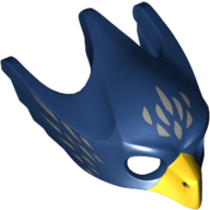 Masque Oiseau (aigle) avec bec jaune et plumes d'argent motif imprimé (Mask Bird (Eagle) with Yellow Beak and Silver Feathers Print)