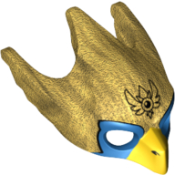 Masque Oiseau (Aigle) avec bec jaune et yeux bleus motif imprimé (Mask Bird (Eagle) with Yellow Beak and Blue Eyes Print)