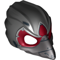 Masque Oiseau (Raven) avec bec argenté et rouge Marquages motif imprimé (Mask Bird (Raven) with Silver Beak and Red Markings Print)