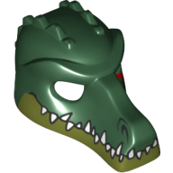 Masque crocodile avec dents et motif imprimé cicatrice rouge (Mask Crocodile with Teeth and Red Scar Print)