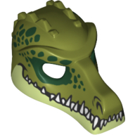 Masque Crocodile avec Dents et Taches Vert foncé motif imprimé (Mask Crocodile with Teeth and Dark Green Spots Print)