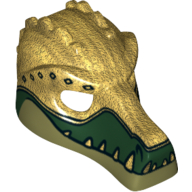 Masque Crocodile avec Dents d'Or et Diamants Noirs motif imprimé (Mask Crocodile with Gold Teeth and Black Diamonds Print)
