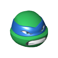 Tête de minifigurine Spécial, Tortue Ninja avec masque bleu et motif imprimé de dents (Leonardo) (Minifig Head Special, Ninja Turtle with Blue Mask and Teeth Print (Leonardo))