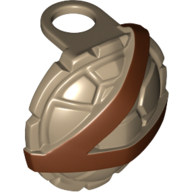 Carapace de tortue minifigurine avec motif imprimé ceinture horizontale et diagonale marron foncé (Minifig Neckwear Turtle Shell with Dark Brown Horizontal and Diagonal Belt Print)