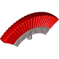 Casque accessoire crête de casque avec connecteur et plumes rouges motif imprimé (Headwear Accessory Helmet Crest with Pin and Red Plumes Print)