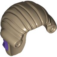 Cheveux longs attachés en arrière avec motif imprimé ruban violet foncé (Hair Long Tied Back with Dark Purple Ribbon Print)