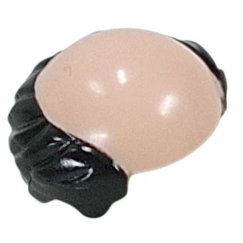 Cheveux, haut chauve avec motif imprimé cheveux noirs (Hair, Bald Top with Black Hair Print)